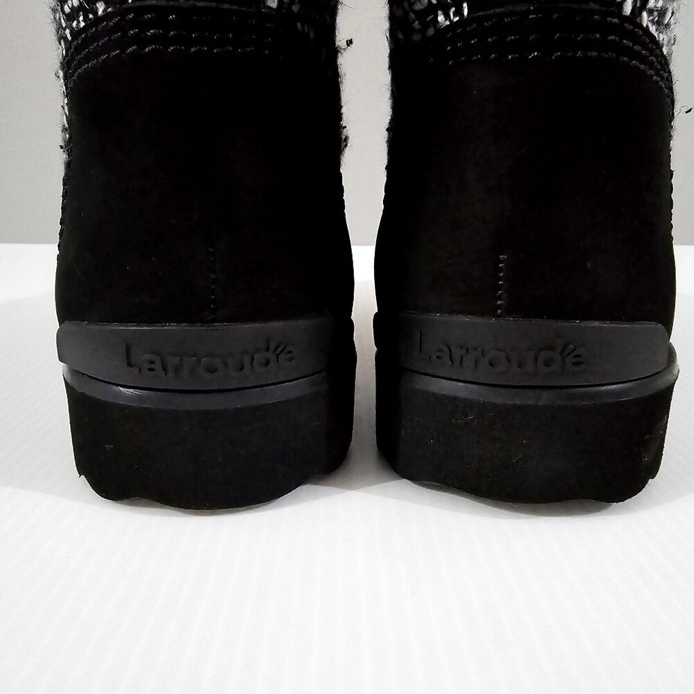 Larroude Vail Hiking Boot Water Resistant Shoe Black Grey Tweed Nubuck 7.5 - Picture 6 of 13